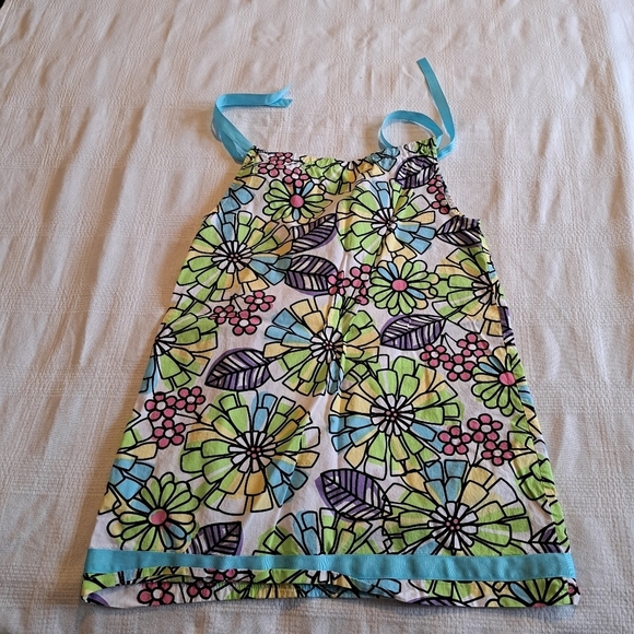 Hanna Andersson girls size 120 or 6-7 yellow pillowcase dress with big flowers - Picture 4 of 5